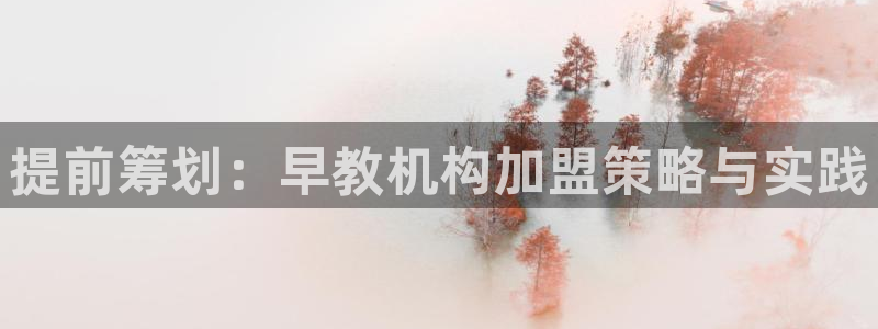 恒行娱乐吴74OOO5：提前筹划：早教机构加盟策略与实践