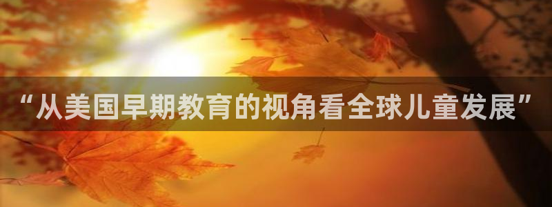 恒行2杨74OOO5：“从美国早期教育的视角看全球儿童发展”