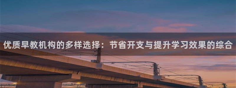 恒行2沈74OOO5：优质早教机构的多样选择：节省开支与提升学习效果的综合