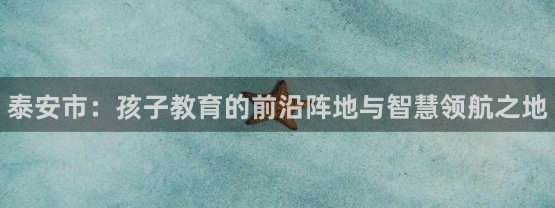 恒行娱乐冯74OOO5：泰安市：孩子教育的前沿阵地与智慧领航之地