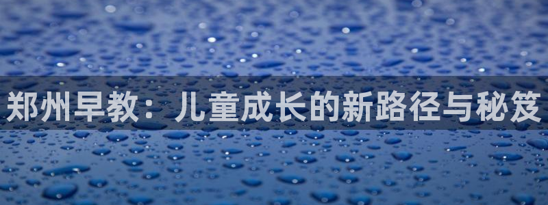 恒行娱乐河沂74ooo5程:郑州早教:儿童成长的新路径与秘笈