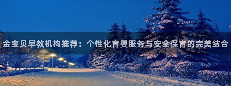 恒行2褚74OOO5：金宝贝早教机构推荐：个性化育婴服务与安全保育的完美结合