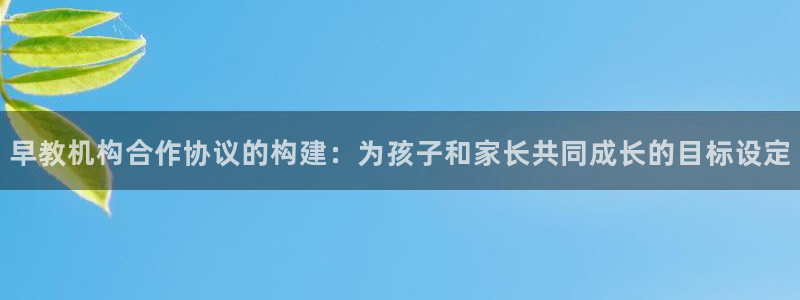 恒行开户娱乐赞议6ll5l：早教机构合作协议的构建：为孩子和家长共同成长的目标设